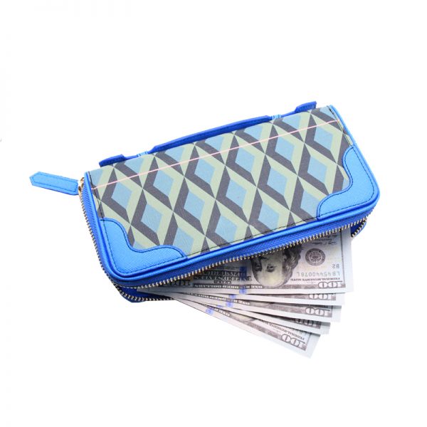 Zipper leather wallet for women