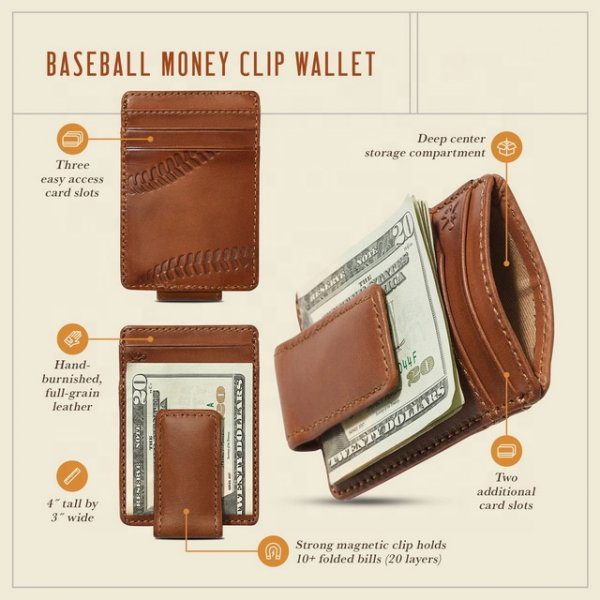 Custom leather men RFID Blocking wallet