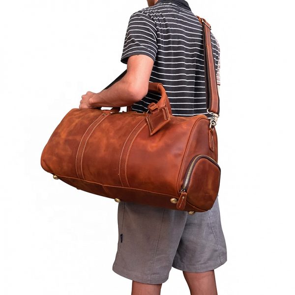 Crazy Horse Leather Luggage Bags Travel Storage Bag