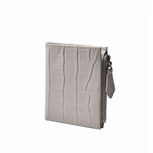 Croco leather women wallet with zipper