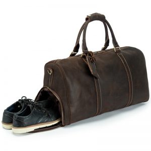 Vintage Simple Gym Crazy Horse Leather Duffle Bag