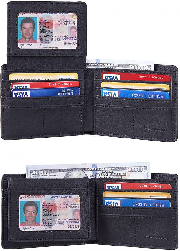 Mens Wallet for Air Tag RFID Blocking with 2 ID Windows