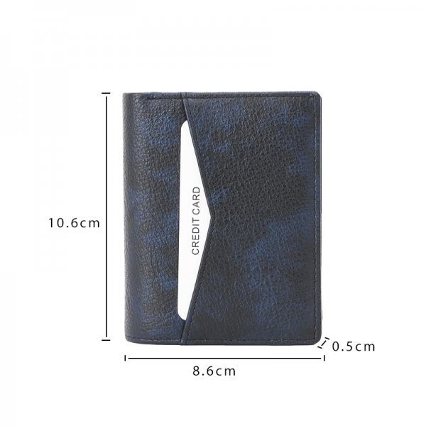 Custom RFID Mystery Blue Bifold Wallet for Men