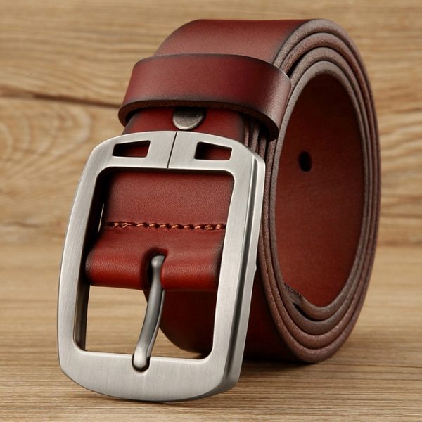 Top Grain Genuine Leather Belt with Pin Buckle