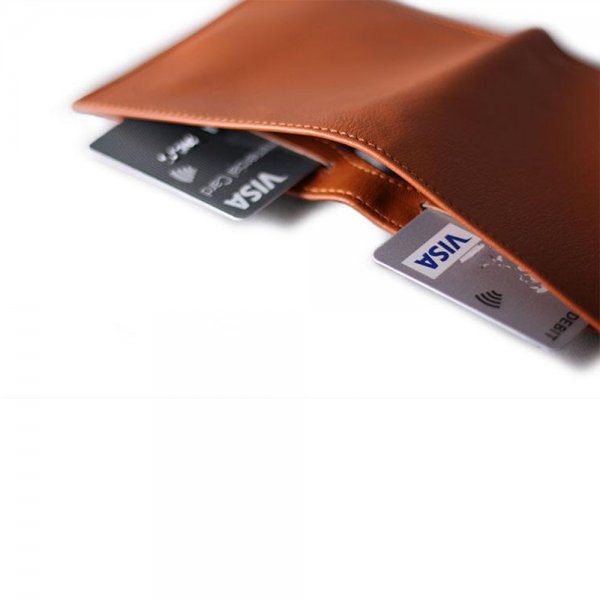 Handmade natural leather slim wallet for men