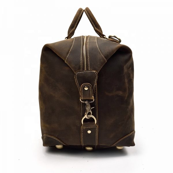 Men Crazy Horse Leather Duffle Bag For Travel