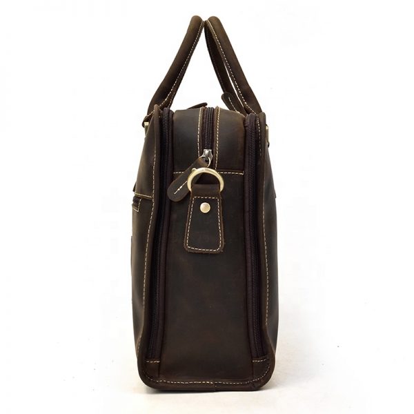 Men’s Crazy Horse Leather Handbag Luxury Shoulder Bag