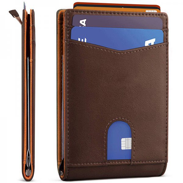 Mens Slim RFID Blocking Minimalist Front Pocket Wallets