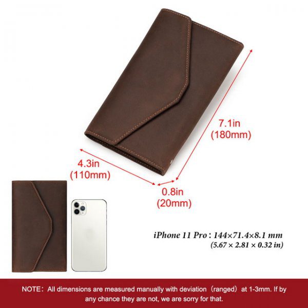 Long Crazy horse card holder leather wallets