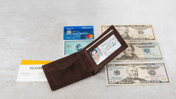 RFID Blocking Cowhide money clips Wallet for Men