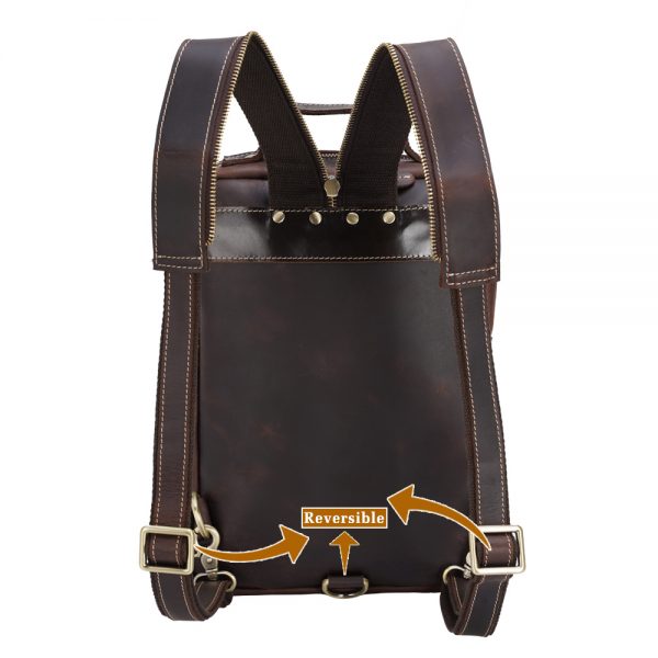 Amazon Hot Sale Custom Vintage Mini Crazy Horse Genuine Leather Backpack