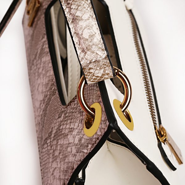 Customized Designer Flap Snakeskin Printing Vegan Leather Handbags