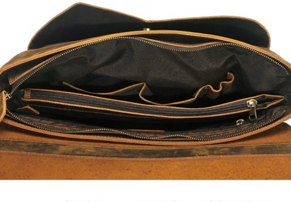 Men Crazy Horse Business Bag Leather Briefcase