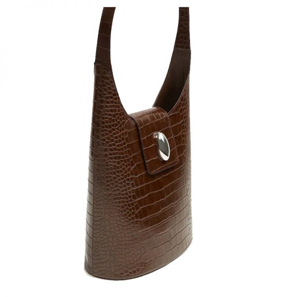 Custom new design alligator croc leather ladies bucket handbag