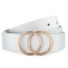 Double Ring Buckle Genuine Cowhide Leather Belt