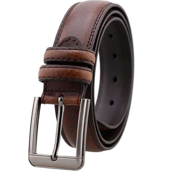 Custom Brown Casual Adjustable Cowhide Men’s Leather Belt