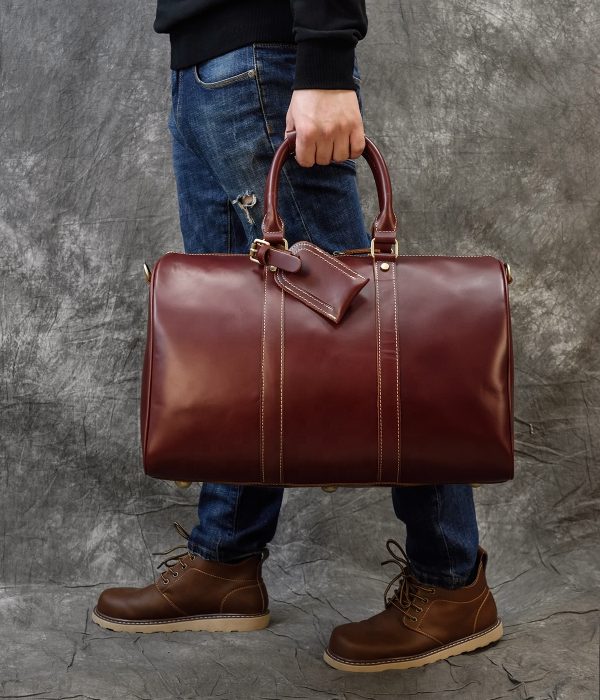 Men Stylish Genuine Leather Duffle Bags For Travel