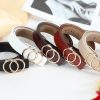 Double Ring Buckle Genuine Cowhide Leather Belt