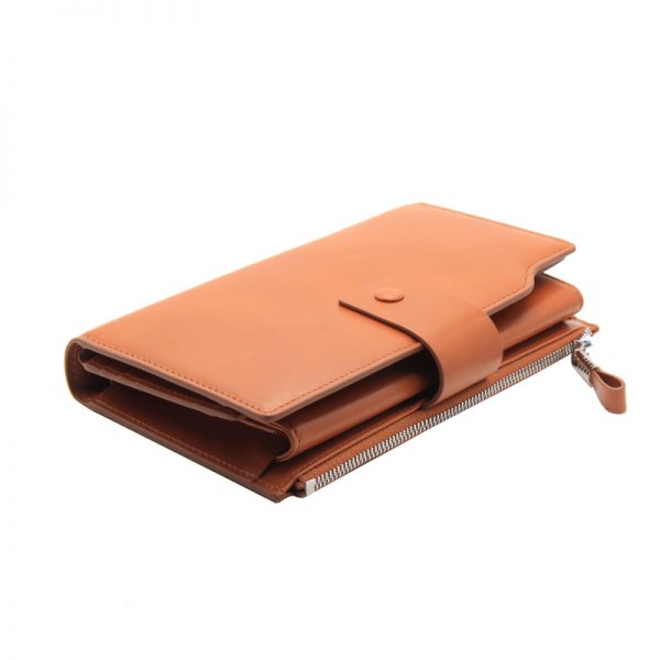 Wholesale women long vegetable tanned leather Clutch wallet