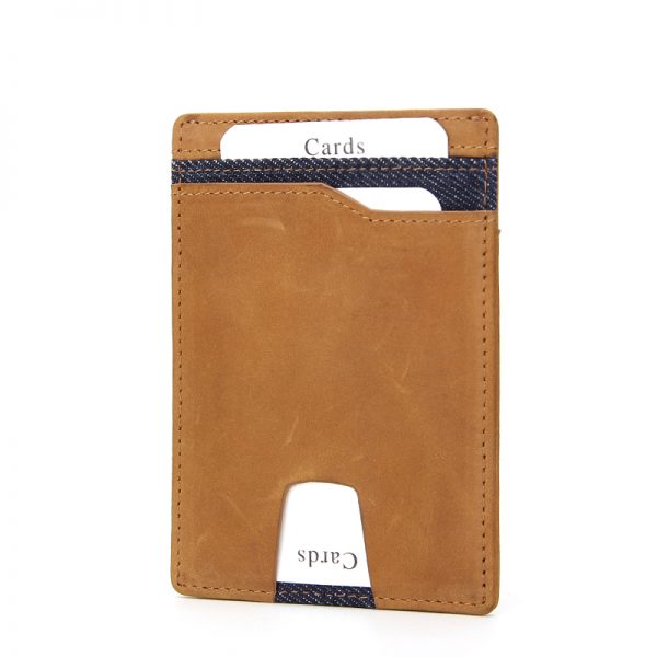 Slim leather minimalist card holder