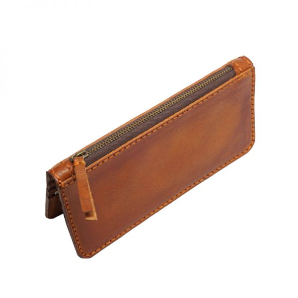 Low MOQ cow leather long purse RFID unisex wallet leather with zipper