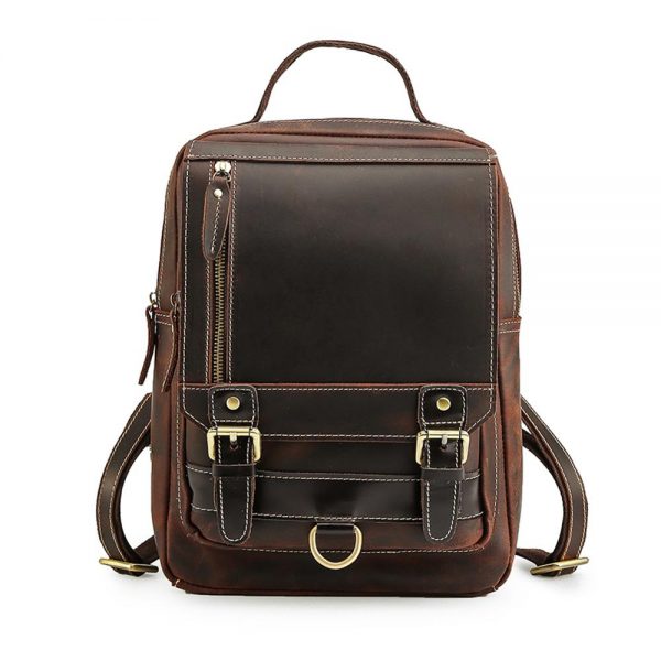 Custom Vintage Mini Genuine Leather Chest Sling Backpack