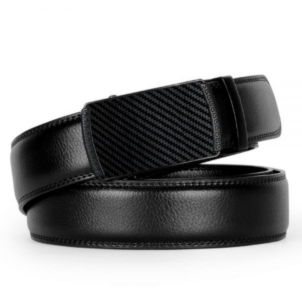 Men’s no holes with Automatic Buckle Leather Belt