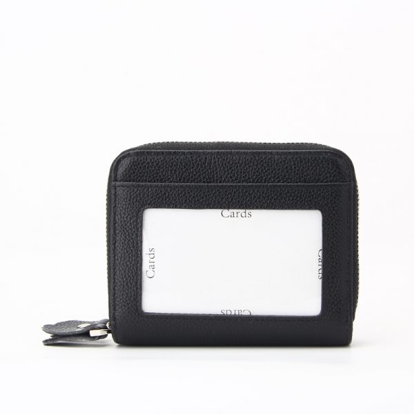Leather Credit Card Wallet with Zipper