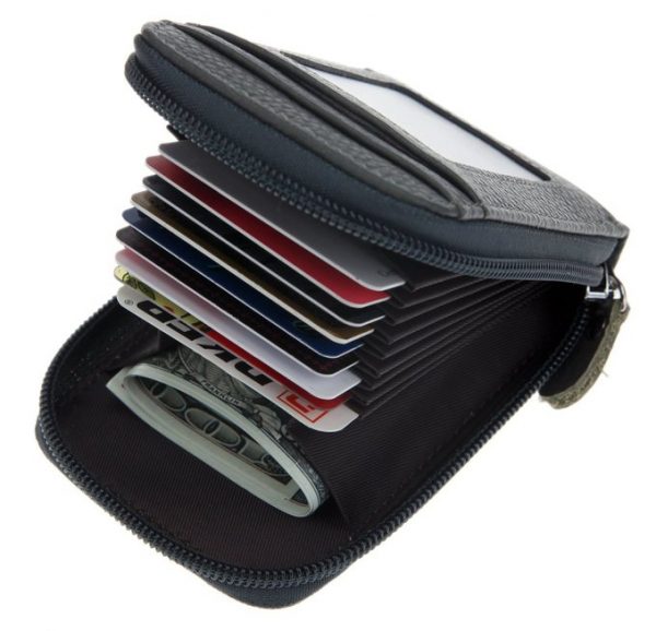 Genuine leather function travel card holder