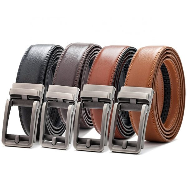 Custom Removable Slide Buckle Wholesale Leather Ratchet Belt