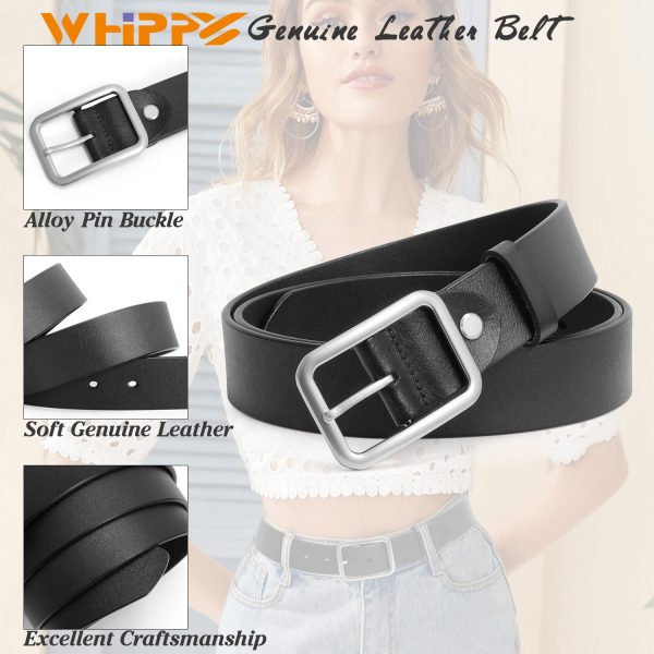 Woman Genuine Leather Belt Classic Square Buckle Belt