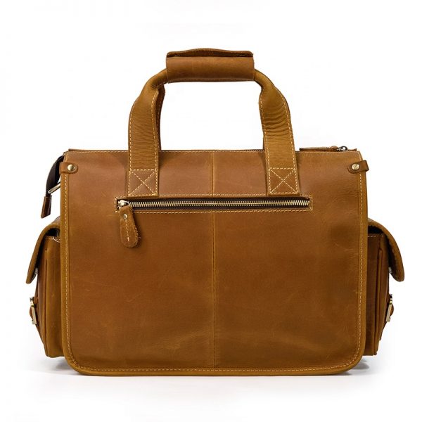 Men’s Cow Leather Briefcase 14″ Laptop Business Bag