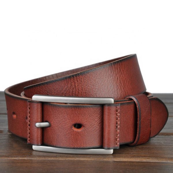 Woman’s Brown Vintage Top Grain Real Leather Belt
