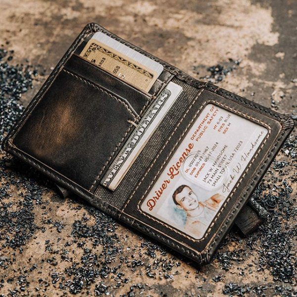 RFID Blocking Cowhide money clips Wallet for Men