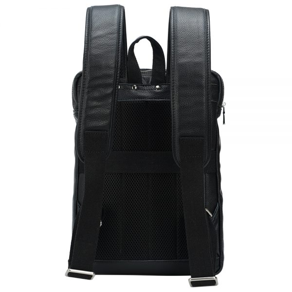 New Arrival Custom Logo Black Male Genuine Leather Backpack