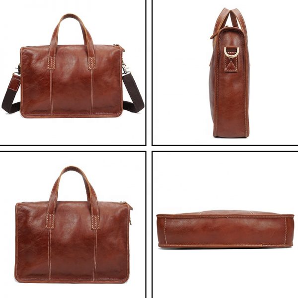 Fashion Genuine Leather Laptop Bag Men Business Briefcase