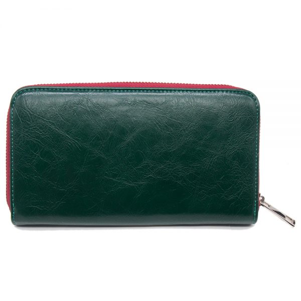Green New Color RFID Blocking Zipper Wallet for Women