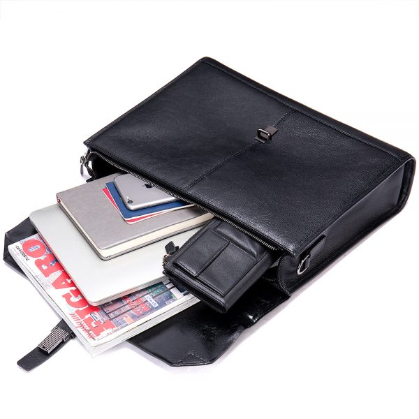 Men’s leather business office handbag 14 inch laptop bag
