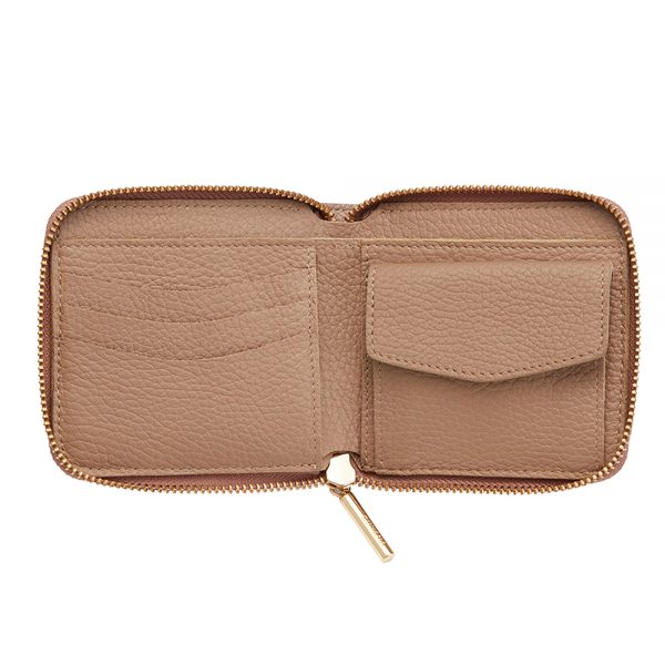 Custom Logo Genuine Leather Zipper Wallet