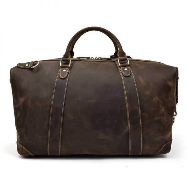 Men Crazy Horse Leather Duffle Bag For Travel