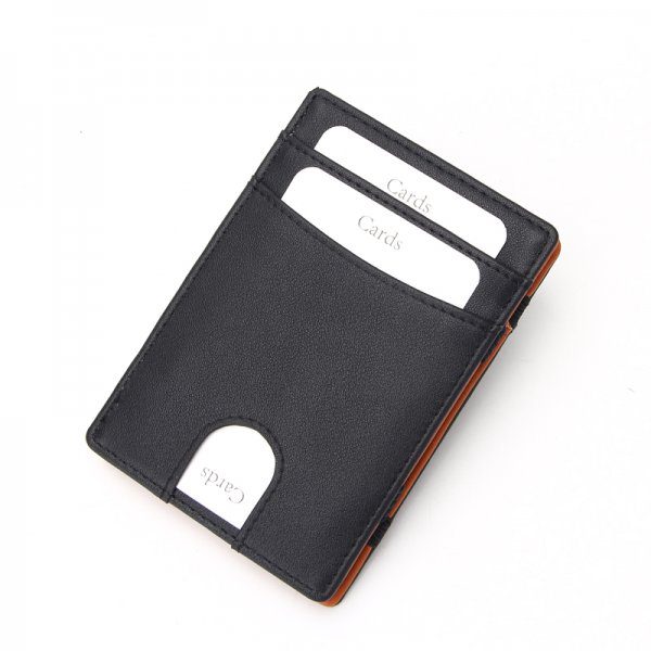 Compact Vegan Leather Minimalist Mens Slim RFID Flip Magic Wallet