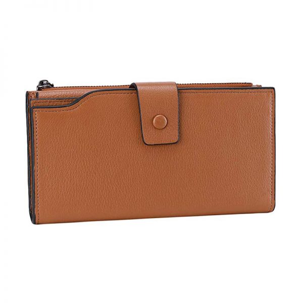 Trendy premium eco cowhide genuine leather rfid women wallet