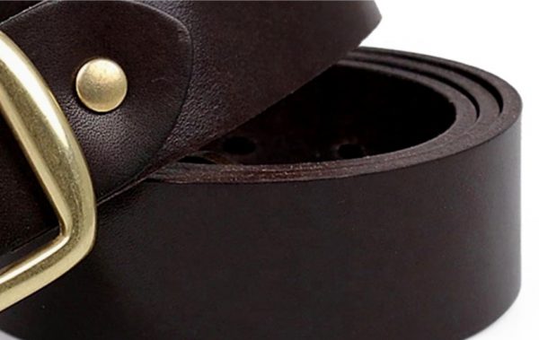 Custom Brown Coffee Vegetable Tanned Leather Belt