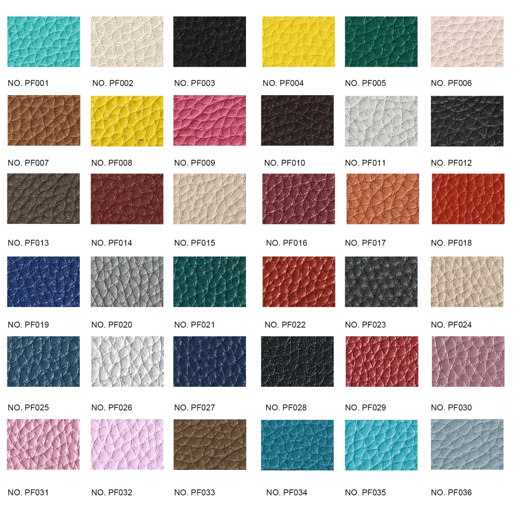 Full Grain Pebbled Leather color chart